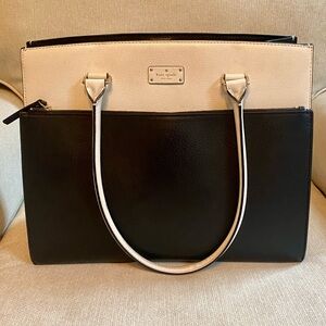 Large black and white Kate Spade tote bag